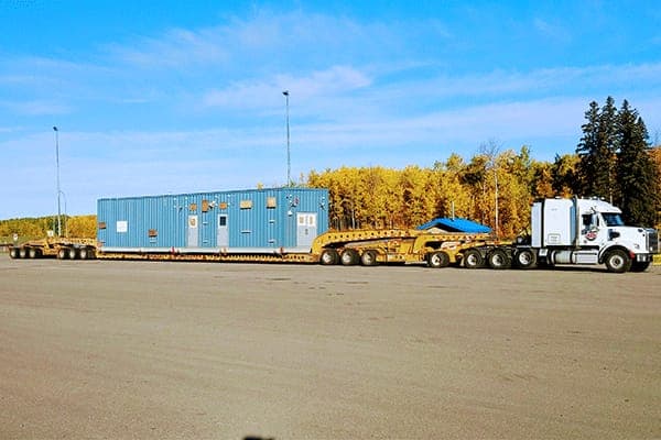 Heavy haul oversize load on a multi-axle trailer in Houston, Texas